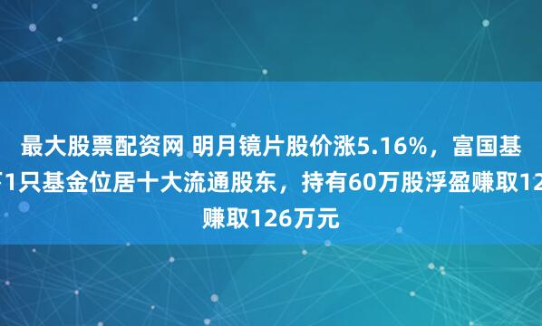 最大股票配资网 明月镜片股价涨5.16%，富国基金旗下1只基金位居十大流通股东，持有60万股浮盈赚取126万元